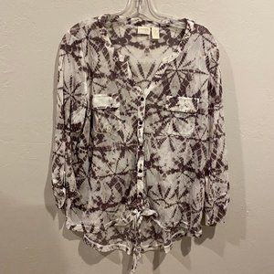 Chico's V-Neck Tie Dye Blouse